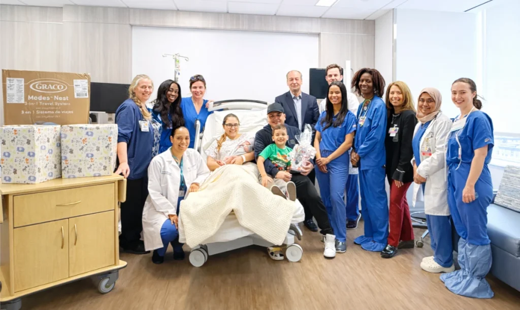 Members of Episcopal Health Services’ Maternal Child Health team celebrated Jonas' arrival with his family, presenting gifts from the EHS Executive Leadership team.